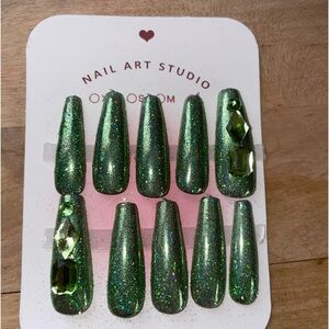 Green Glitter Nail Art Set